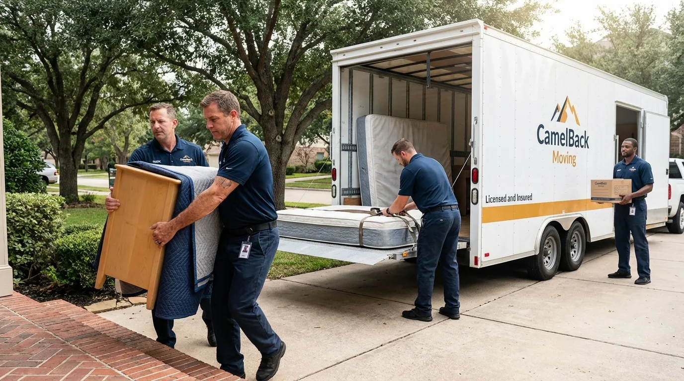 Crew loading residential truck for cross-state move from Lone Tree, CO